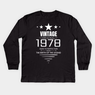 Vintage 1978 - Birthday GIft Kids Long Sleeve T-Shirt